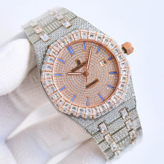 Audemars Piguet 15400OR.OO.1220OR.02 Royal Oak Selfwinding Iced Out  Moissanite 42x10mm