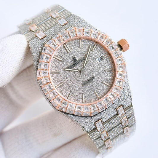 Audemars Piguet 15400OR.OO.1220OR.02 Royal Oak Selfwinding Iced Out Moissanite 42x10mm