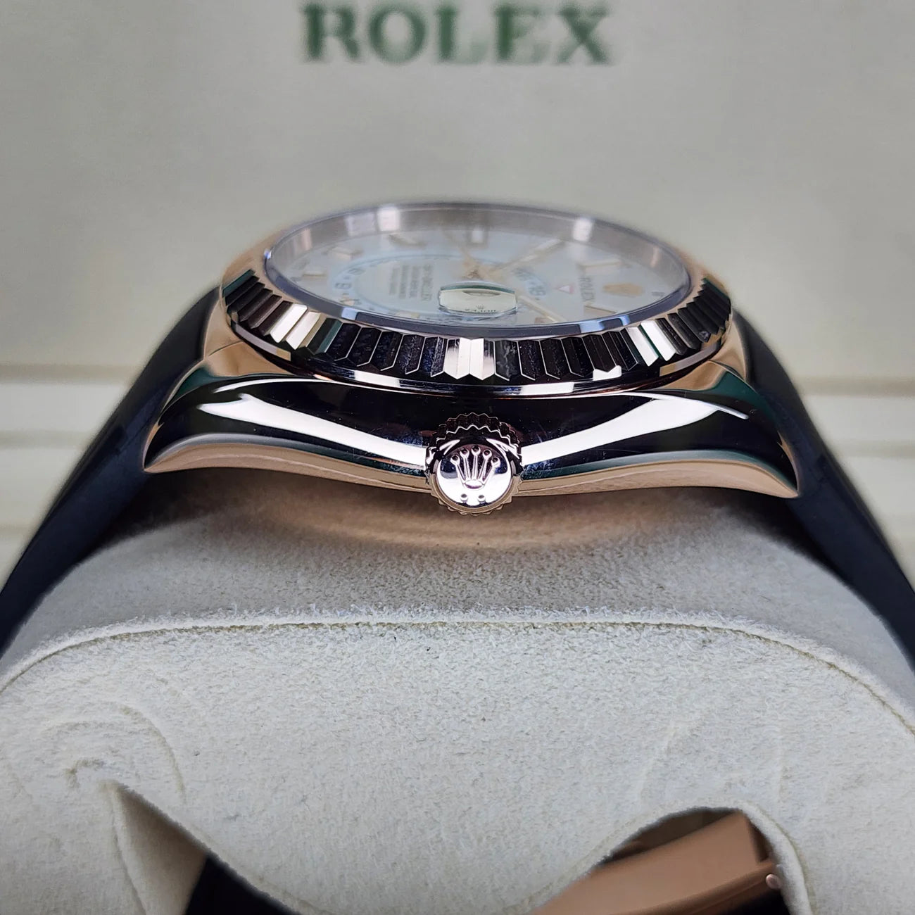 ROLEX SKY-DWELLER 326135 ROSE GOLD IVORY DIAL 42MM